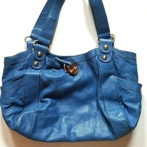 Barr & Barr Leather Handbag Purse | Bright Blue